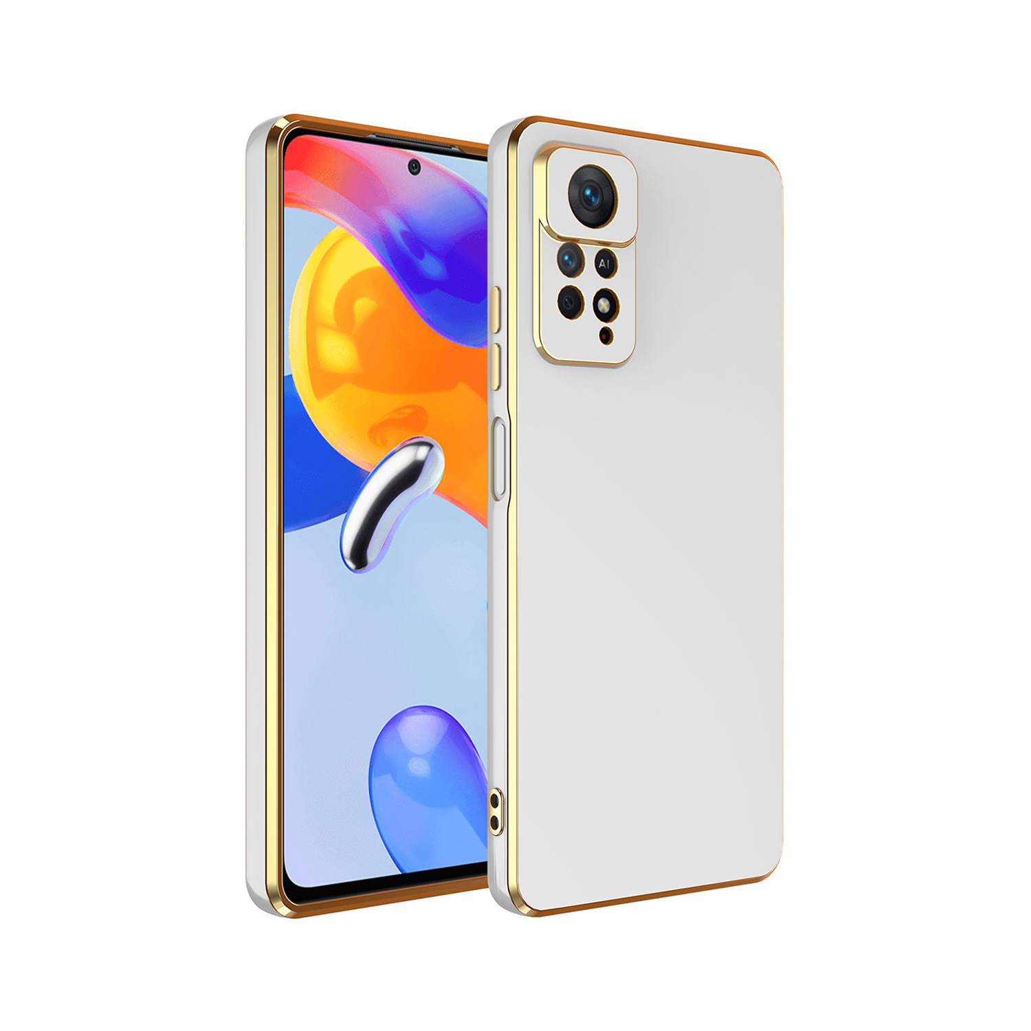 Forzacase%20Xiaomi%20Redmi%20Note%2012%20Pro%204G%20uyumlu%20Luxury%20Serisi%20Altın%20Çerçeveli%20Silikon%20Kılıf