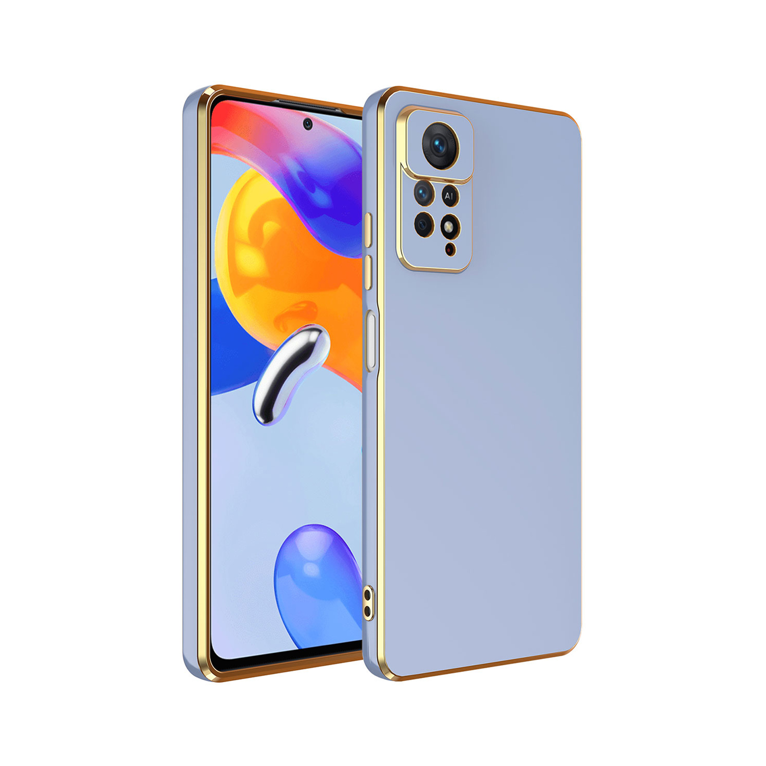 Forzacase%20Xiaomi%20Redmi%20Note%2012%20Pro%204G%20uyumlu%20Luxury%20Serisi%20Altın%20Çerçeveli%20Silikon%20Kılıf