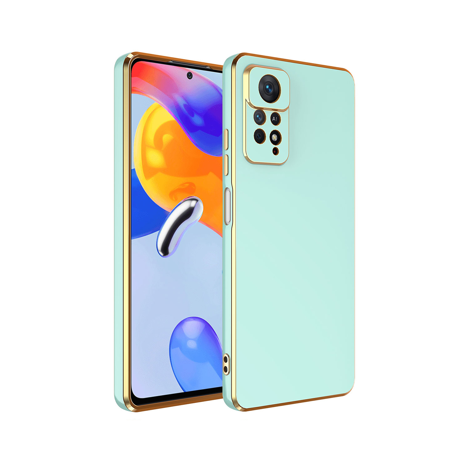 Forzacase%20Xiaomi%20Redmi%20Note%2012%20Pro%204G%20uyumlu%20Luxury%20Serisi%20Altın%20Çerçeveli%20Silikon%20Kılıf