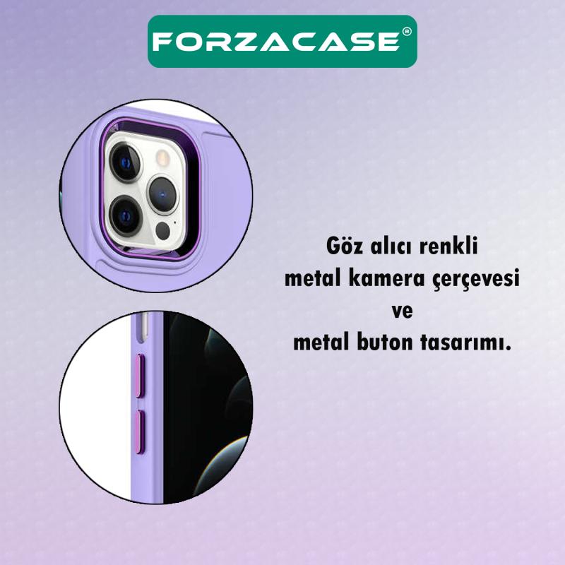 Forzacase%20iPhone%2014%20Pro%20Max%20uyumlu%20Rock%20Serisi%20Metal%20Buton%20ve%20Kamera%20Çerçeveli%20Sert%20Silikon%20Kılıf