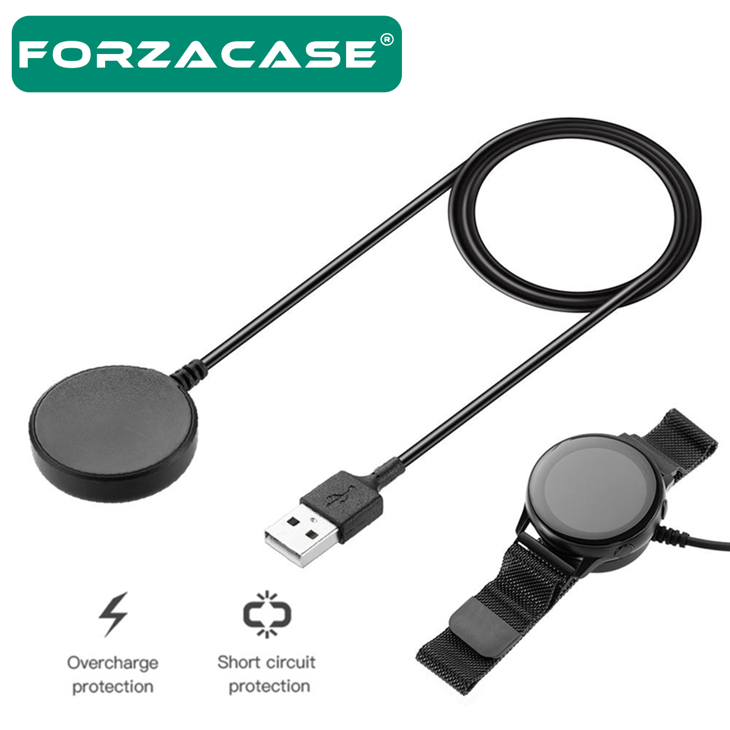 Forzacase%20Samsung%20Galaxy%20Watch%206%20Serileri%20için%20USB%20Manyetik%20Şarj%20Kablosu%20-%20FC017