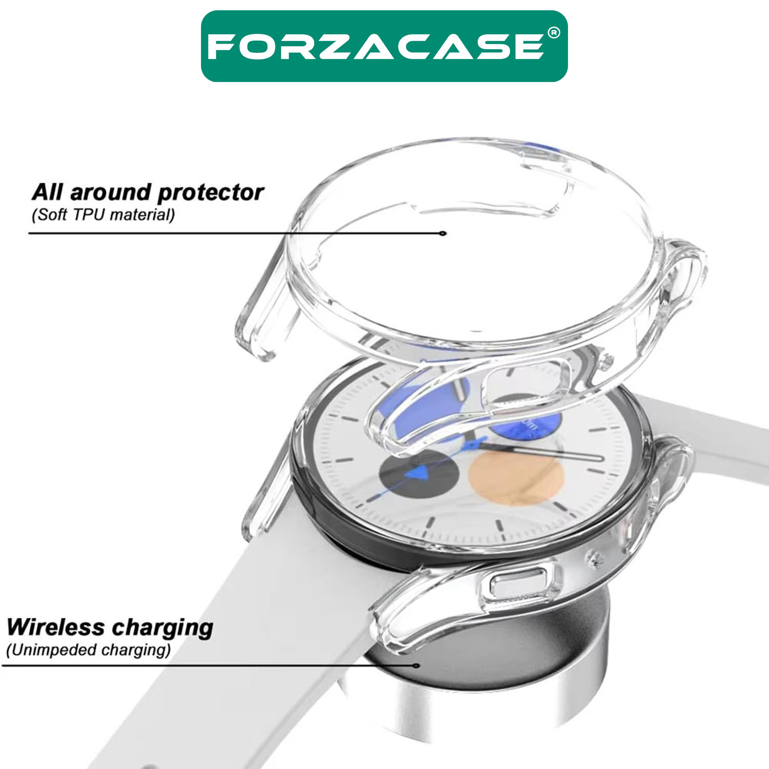 Forzacase%20Samsung%20Galaxy%20Watch%207%2044mm%20ile%20uyumlu%20Önü%20Kapalı%20Ekran%20Korumalı%20Silikon%20Kılıf%20-%20FC010