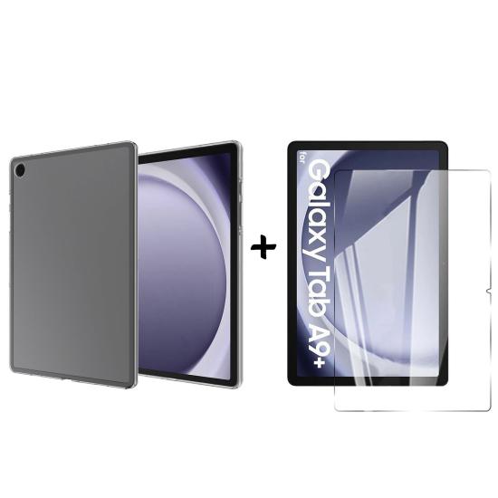 Forzacase Samsung Galaxy Tab A9+ Plus 11’’ için Silikon Kılıf + Temperli Cam Ekran Koruyucu - FC013