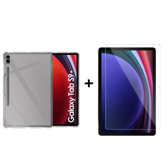 Forzacase Samsung Galaxy Tab S9 Plus 12.4’’ için Silikon Kılıf + Temperli Cam Ekran Koruyucu - FC013