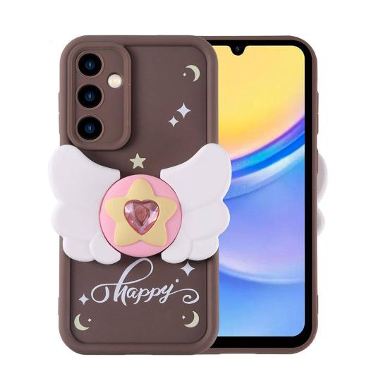 Forzacase Samsung Galaxy A15 ile uyumlu Butterfly Serisi 3D Kelebek Figür Tasarımlı Silikon Kılıf