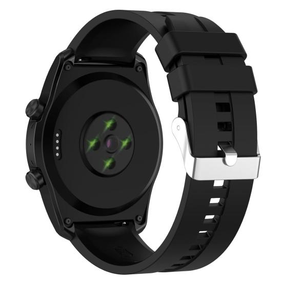 Forzacase Samsung Galaxy Watch3 45mm için Tokalı Çizgi Desen Silikon Kordon Kayış - FC369