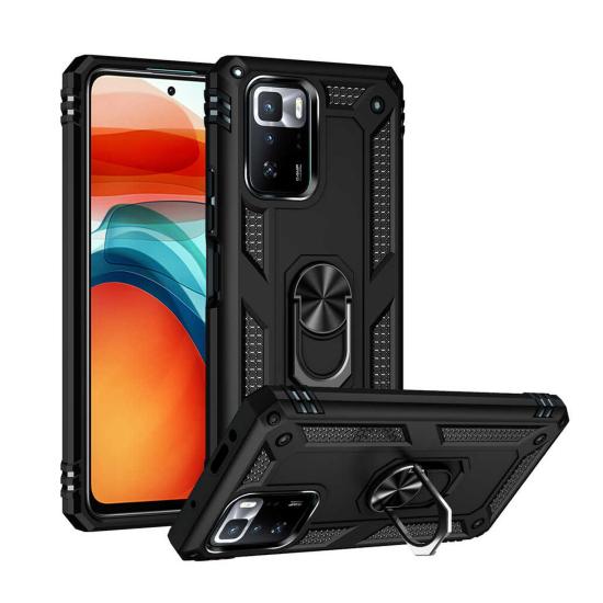 Forzacase Xiaomi Poco X3 GT ile uyumlu Ares Serisi Yüzük Standlı Armor Sert Plastik Kılıf