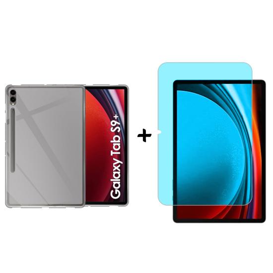 Forzacase Samsung Galaxy Tab S9 Plus 12.4’’ için Silikon Kılıf + Nano Esnek Ekran Koruyucu - FC013