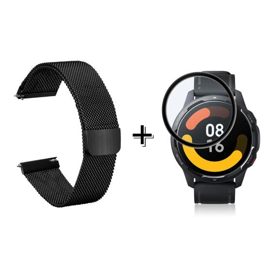 Forzacase Xiaomi Watch S1 Active için Metal Mıknatıslı Kordon Kayış + Ekran Koruma Filmi - FC096