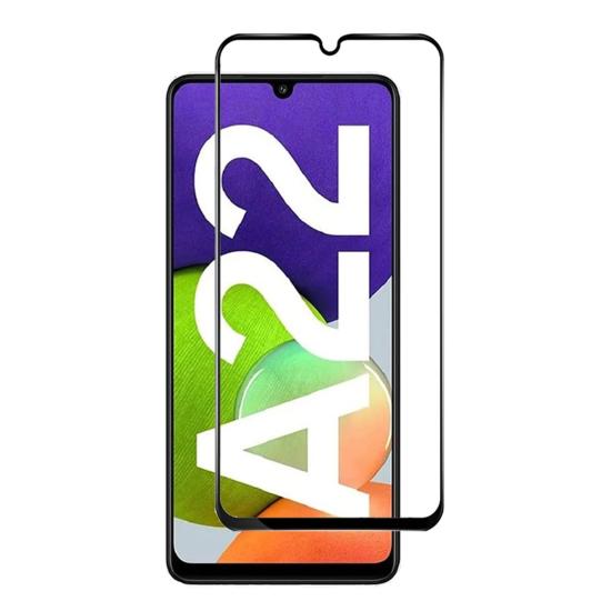 Forzacase Samsung Galaxy A22 ile uyumlu Çerçeveli Tam Kaplayan Temperli Ekran Koruyucu - FC003