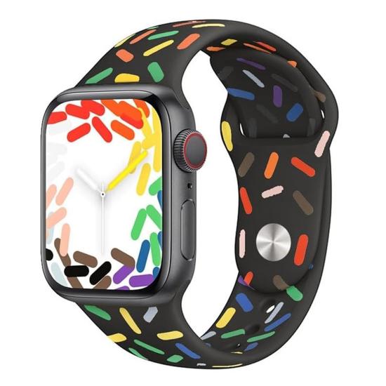 Forzacase Apple Watch 42 - 44 - 45 - 49 mm için Renkli Damla Sportif Silikon Kordon Kayış - FC124