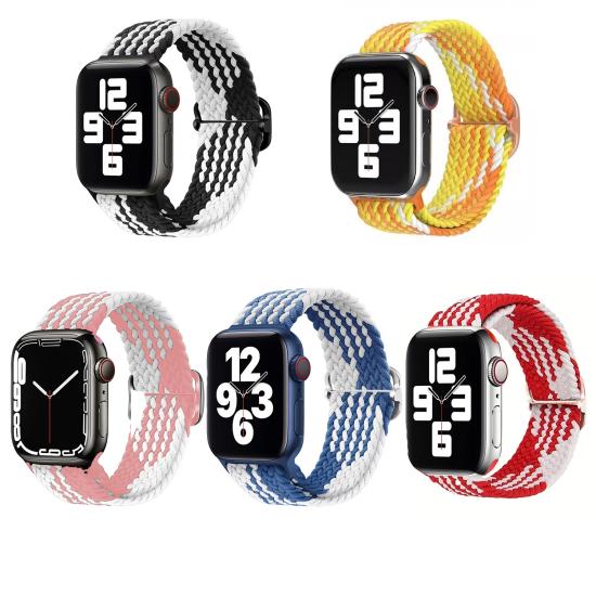 Forzacase Apple Watch 42 / 44 / 45 / 49 mm uyumlu Hasır Örgü Kordon Kayış - FC166