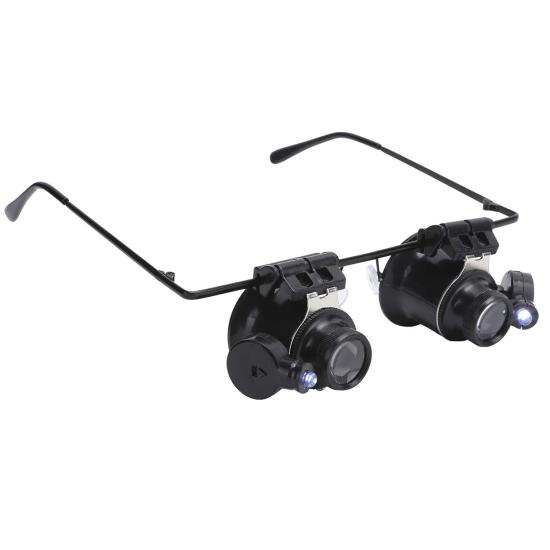 Forzacase Led Işıklı Gözlük Tipi 20x Büyüteç Saatçi Kuyumcu Tamirci Göz Büyüteci - FC224