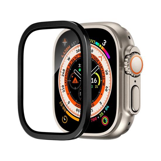 Forzacase Apple Watch Ultra 49 mm için Metal Çerçeveli Tam Kaplayan 3D Ekran Koruyucu Cam - FC249