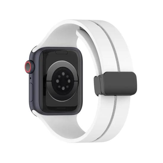 Forzacase Apple Watch 10 Series 46mm ile uyumlu Manyetik Tokalı Silikon Kordon Kayış - FC272