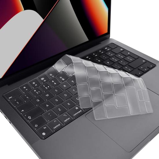Forzacase Apple Macbook 16’ Touch Bar A2141 Silikon Klavye Koruması Şeffaf EU / Türkçe- FC338