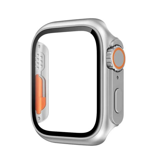 Forzacase Apple Watch 7 45mm ile uyumlu Full Ekran Kasa Koruyucu ve Watch Ultra Çevirici Kılıf FC399