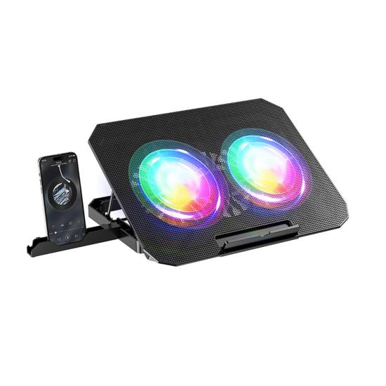 Forzacase Çift Fanlı Yükseklik Ayarlı RGB Ledli Notebook Laptop Soğutucu Stand  - FC625