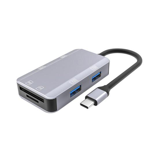 Forzacase 6in1 USB 3.1 Type-C 4 Port USB Çoklayıcı OTG SD Kart Okuyucu Mac iPhone 15 16 Uyumlu FC833