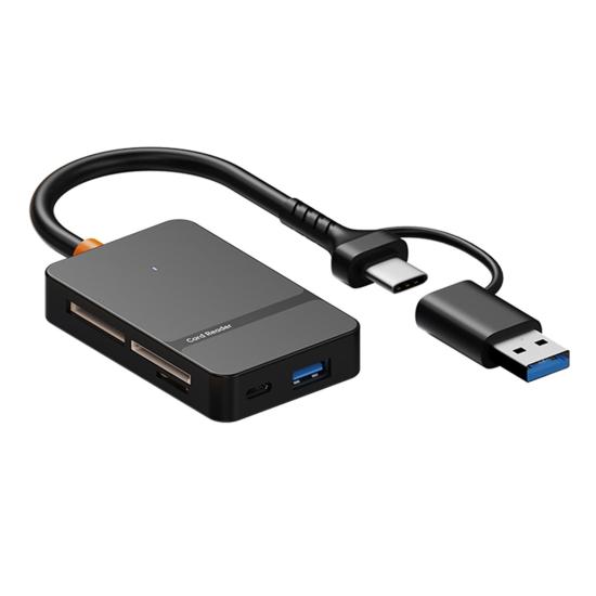 Forzacase 8in1 Usb-C + USB 8 Port MS CF TF SD DHC SDXC Kamera Kart Tak Çalıştır Kart Okuyucu - FC874