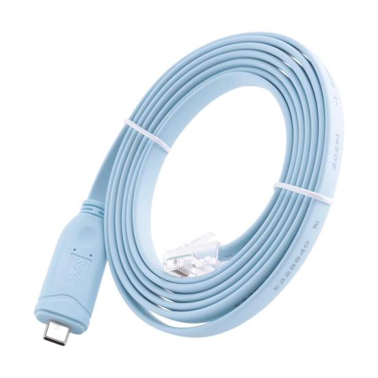 Forzacase 1.8mt Type-C Cisco Seri Yönlendirici USB’den RJ45’e Çeviren Konsol Kablosu Mavi - FC882