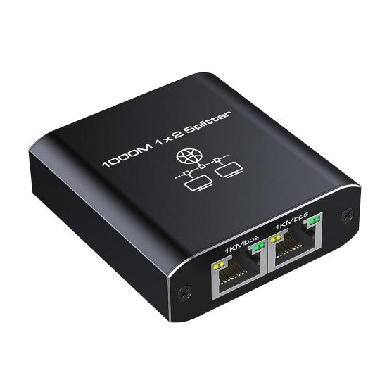 Forzacase RJ45 Ethernet Çoklayıcı Splitter 100/1000 Mbps 2in1 Switch Çoklayıcı 1 Giriş 2 Çıkış FC903