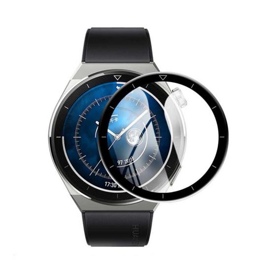 Forzacase Huawei Watch GT3 Pro 46 mm için Çerçeveli Tam Kaplayan 3D Pet Ekran Koruyucu Film - FC016