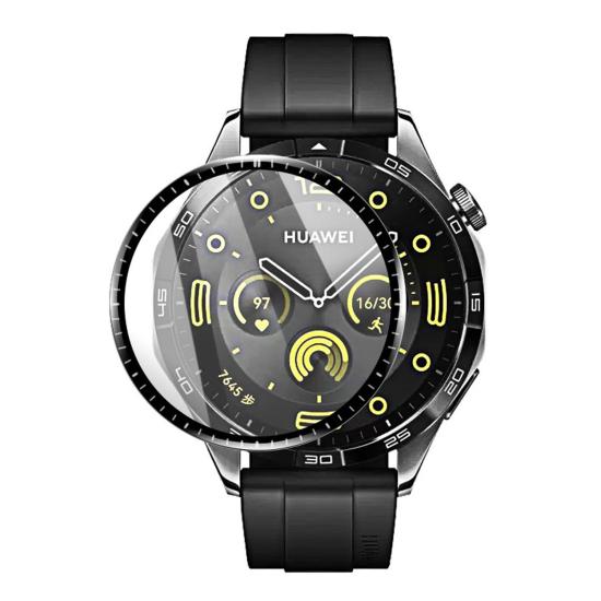 Forzacase Huawei Watch GT 4 46mm için Çerçeveli Tam Kaplayan 3D Pet Ekran Koruyucu Film - FC016