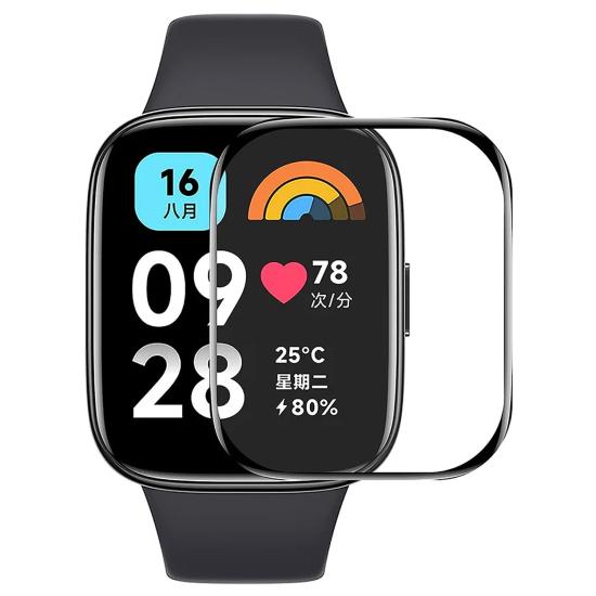 Forzacase Xiaomi Redmi Watch 3 Active için Çerçeveli Tam Kaplayan 3D Pet Ekran Koruyucu Film - FC016