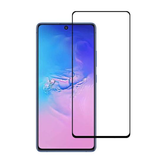 Forzacase Samsung Galaxy S10 Lite ile uyumlu Çerçeveli Tam Kaplayan Temperli Ekran Koruyucu - FC003