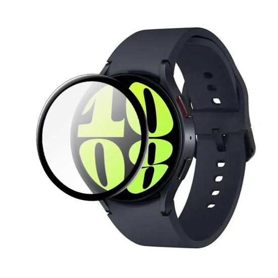 Forzacase Samsung Galaxy Watch 6 40mm için Çerçeveli Tam Kaplayan 3D Pet Ekran Koruyucu Film - FC016