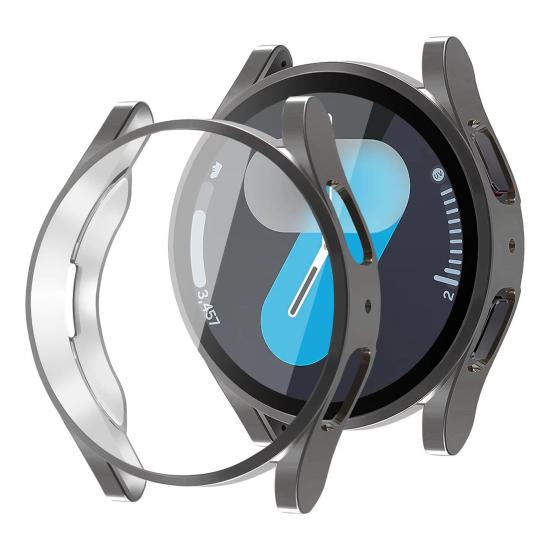 Forzacase Samsung Galaxy Watch 7 44mm ile uyumlu Önü Kapalı Ekran Korumalı Silikon Kılıf - FC010