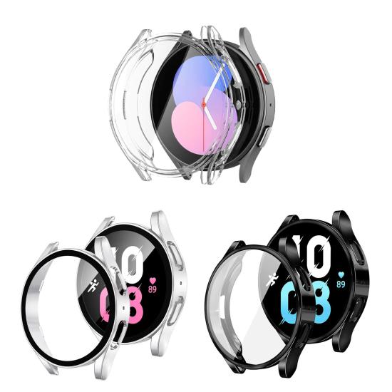 Forzacase Samsung Galaxy Watch5 44mm Önü Kapalı Ekran Korumalı Silikon Kılıf - FC010