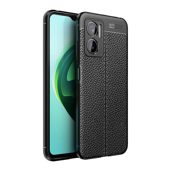 Forzacase Xiaomi Redmi Note 11e ile uyumlu Deri Effect Serisi Silikon Kılıf