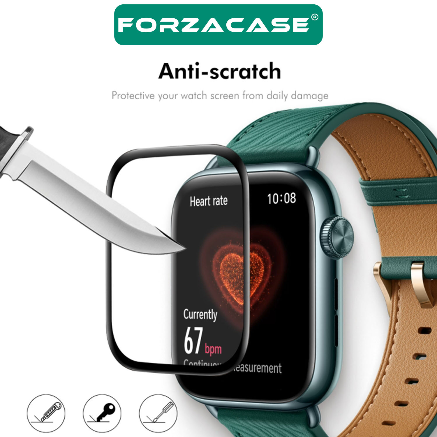 Forzacase%20Xiaomi%20Smart%20Band%209%20Pro%20ile%20uyumlu%20Çerçeveli%20Tam%20Kaplayan%203D%20Pet%20Ekran%20Koruyucu%20Film%20FC016