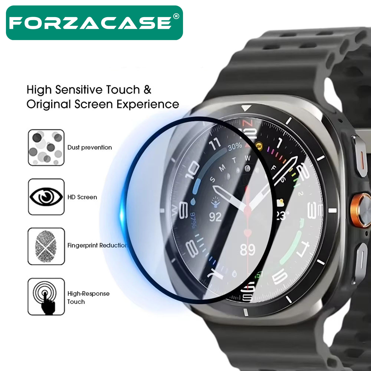 Forzacase%20Samsung%20Galaxy%20Watch%207%20Ultra%20için%20Çerçeveli%20Tam%20Kaplayan%203D%20Pet%20Ekran%20Koruyucu%20Film%20FC016