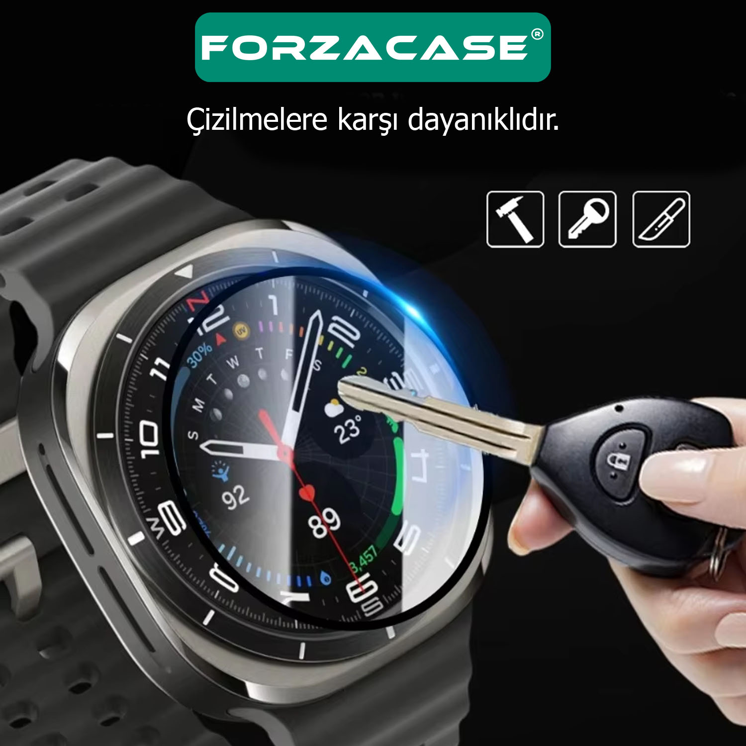 Forzacase%20Samsung%20Galaxy%20Watch%207%20Ultra%20için%20Çerçeveli%20Tam%20Kaplayan%203D%20Pet%20Ekran%20Koruyucu%20Film%20FC016