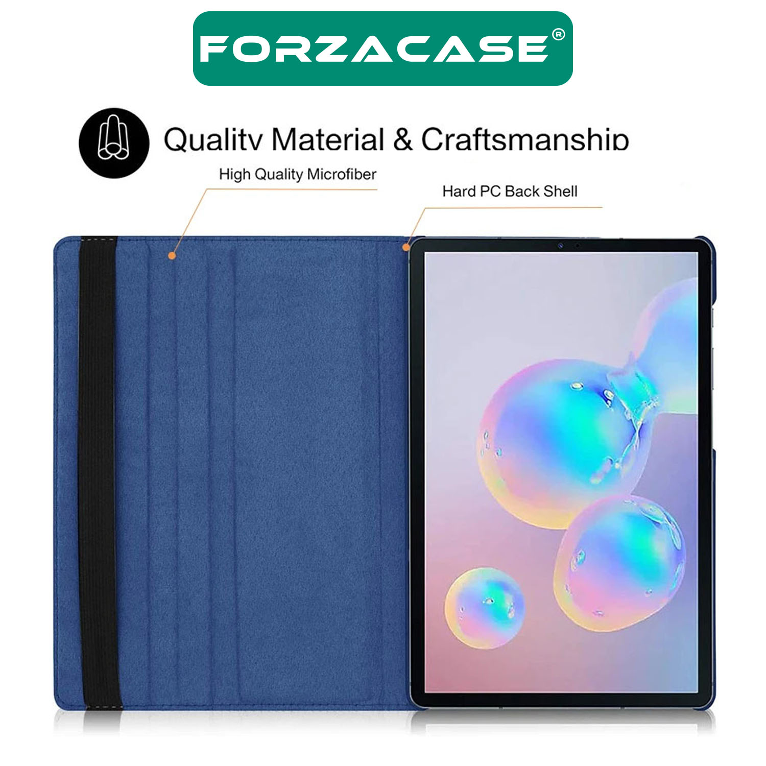 Forzacase%20Samsung%20Tab%20A9%208.7’’%20uyumlu%20360%20Derece%20Döner%20Standlı%20Kılıf%20+%20Temperli%20Kırılmaz%20Cam%20FC012