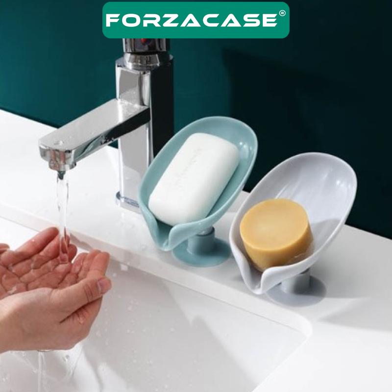 Forzacase%20Drenajlı%20Vakumlu%20Sabunluk%20Banyo%20için%20Yaprak%20Şekilli%20Bar%20Sabun%20Tepsisi%20-%20FC215