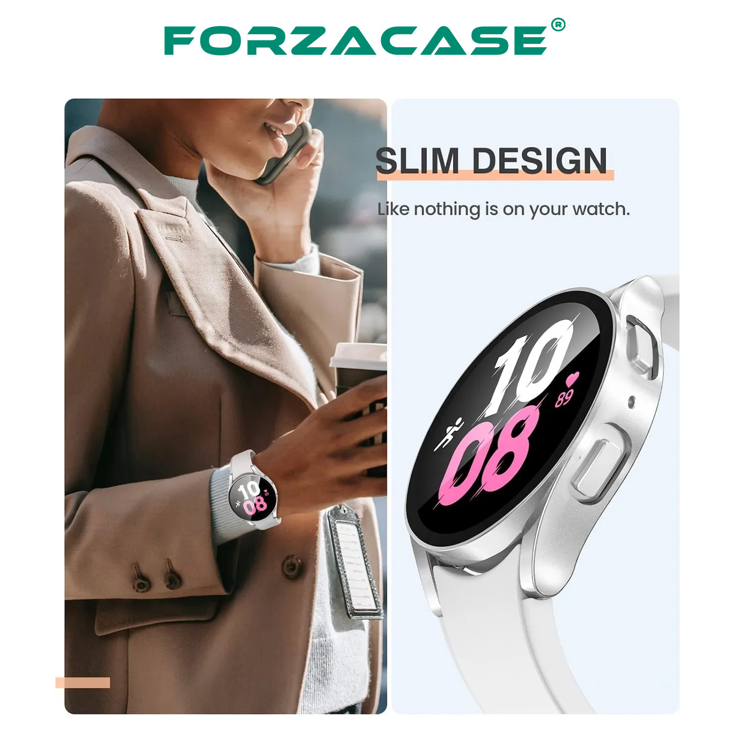 Forzacase%20Samsung%20Galaxy%20Watch5%2040mm%20Önü%20Kapalı%20Ekran%20Korumalı%20Silikon%20Kılıf%20-%20FC010