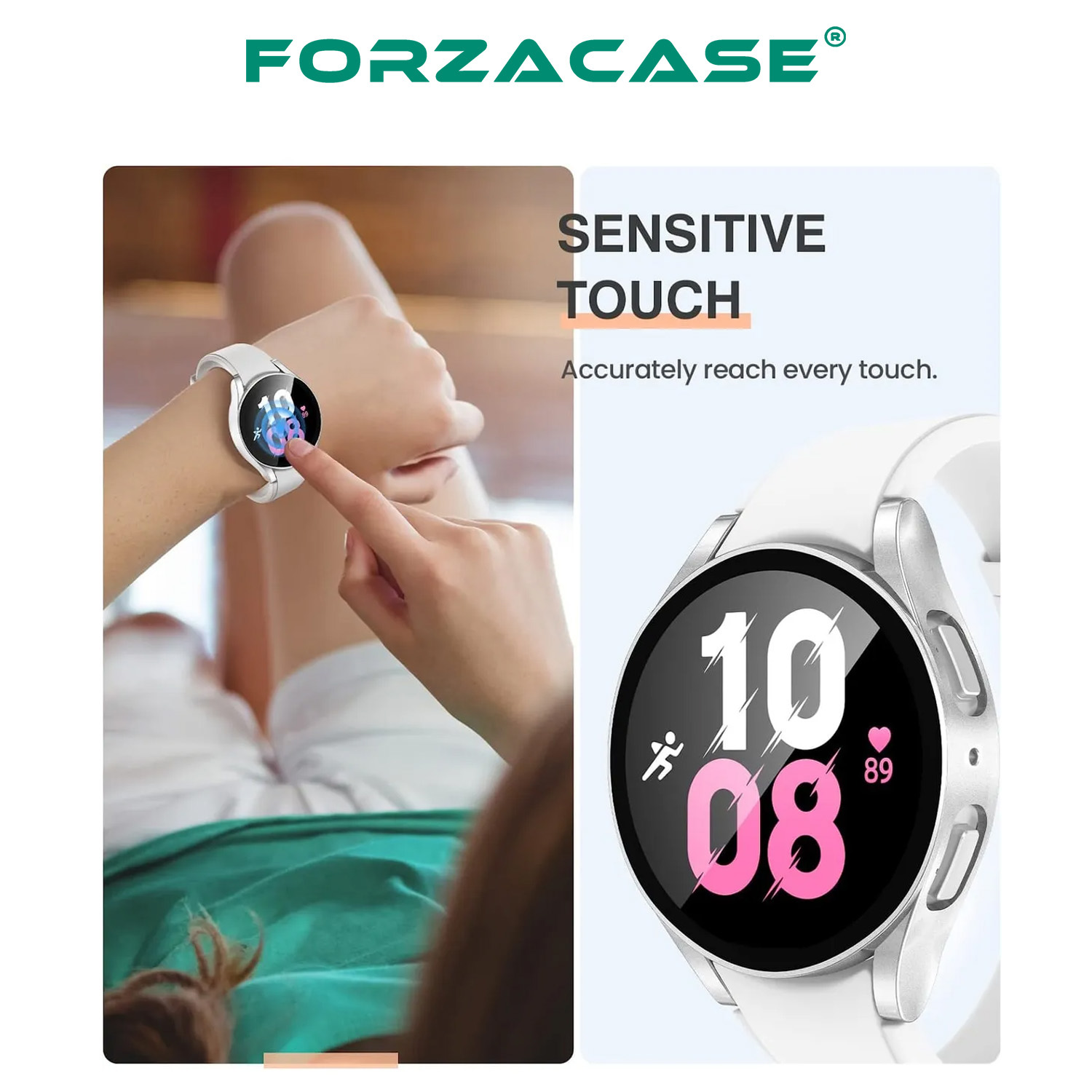 Forzacase%20Samsung%20Galaxy%20Watch5%2040mm%20Önü%20Kapalı%20Ekran%20Korumalı%20Silikon%20Kılıf%20-%20FC010