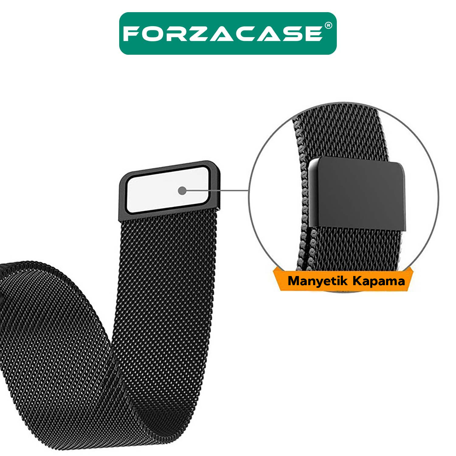 Forzacase%20Huawei%20Fit%203%20ile%20uyumlu%20Metal%20Mıknatıslı%20Manyetik%20Kordon%20Kayış%20-%20FC634