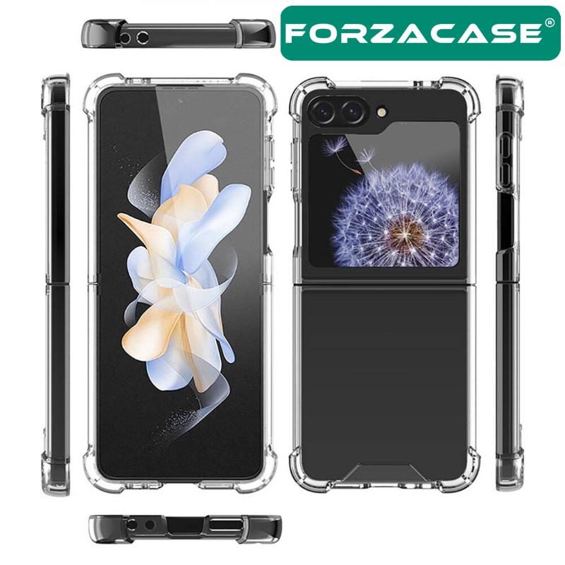 Forzacase%20Samsung%20Galaxy%20Z%20Flip6%20ile%20uyumlu%20Crystal%20Serisi%20Anti%20Shock%20Sert%20Silikon%20Kılıf