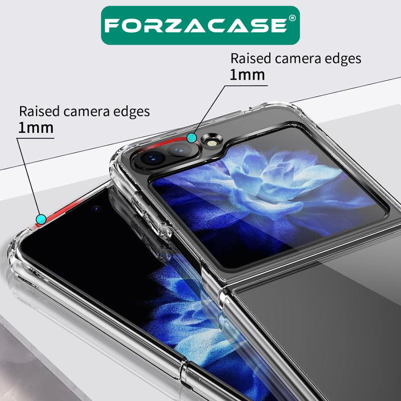 Forzacase%20Samsung%20Galaxy%20Z%20Flip6%20ile%20uyumlu%20Crystal%20Serisi%20Anti%20Shock%20Sert%20Silikon%20Kılıf