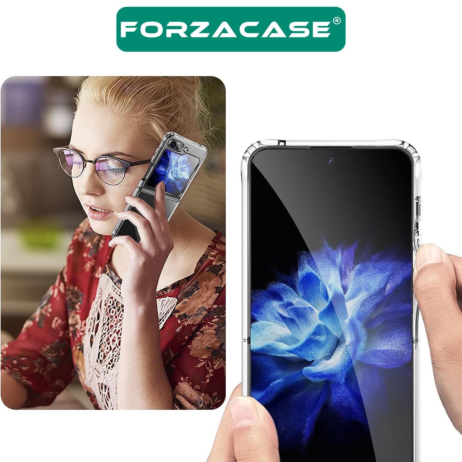 Forzacase%20Samsung%20Galaxy%20Z%20Flip6%20ile%20uyumlu%20Crystal%20Serisi%20Anti%20Shock%20Sert%20Silikon%20Kılıf