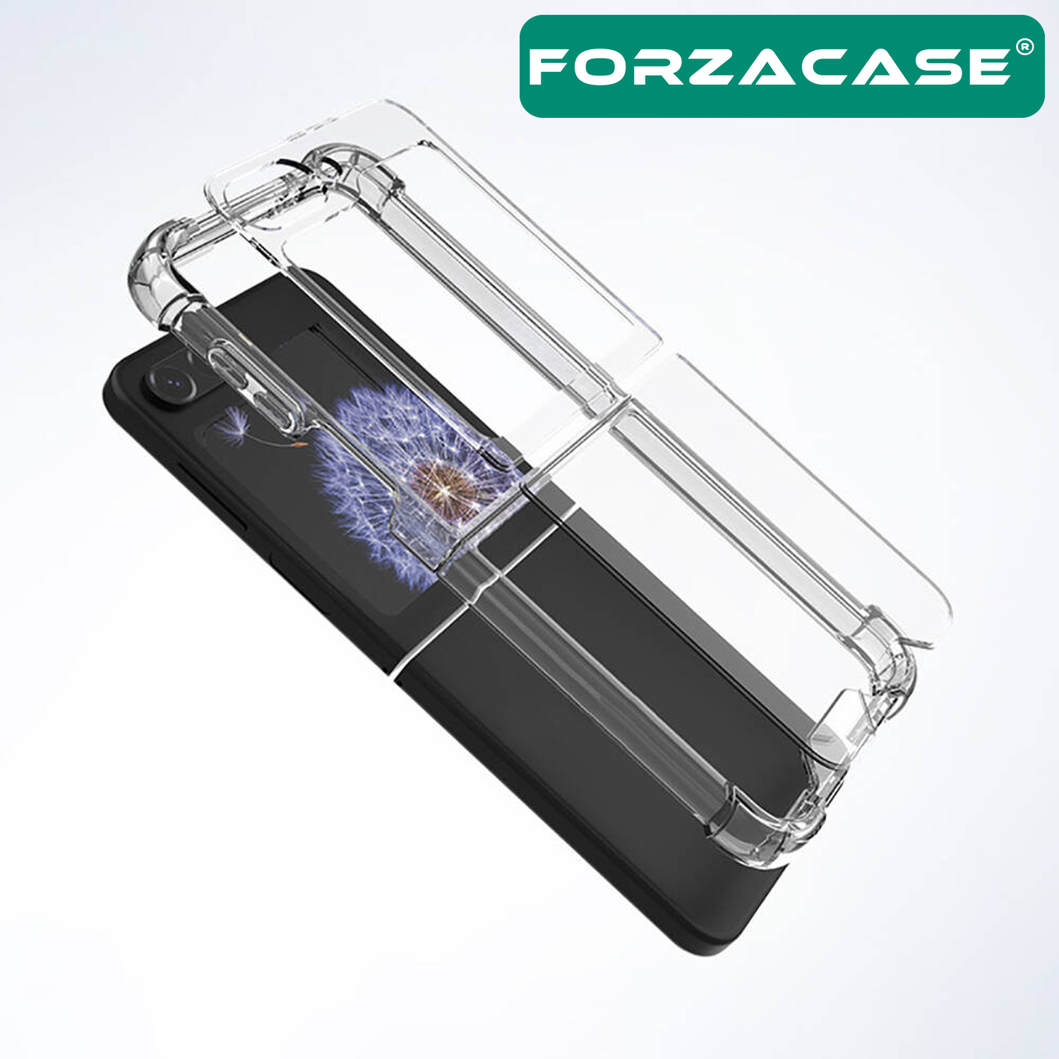 Forzacase%20Samsung%20Galaxy%20Z%20Flip6%20ile%20uyumlu%20Crystal%20Serisi%20Anti%20Shock%20Sert%20Silikon%20Kılıf