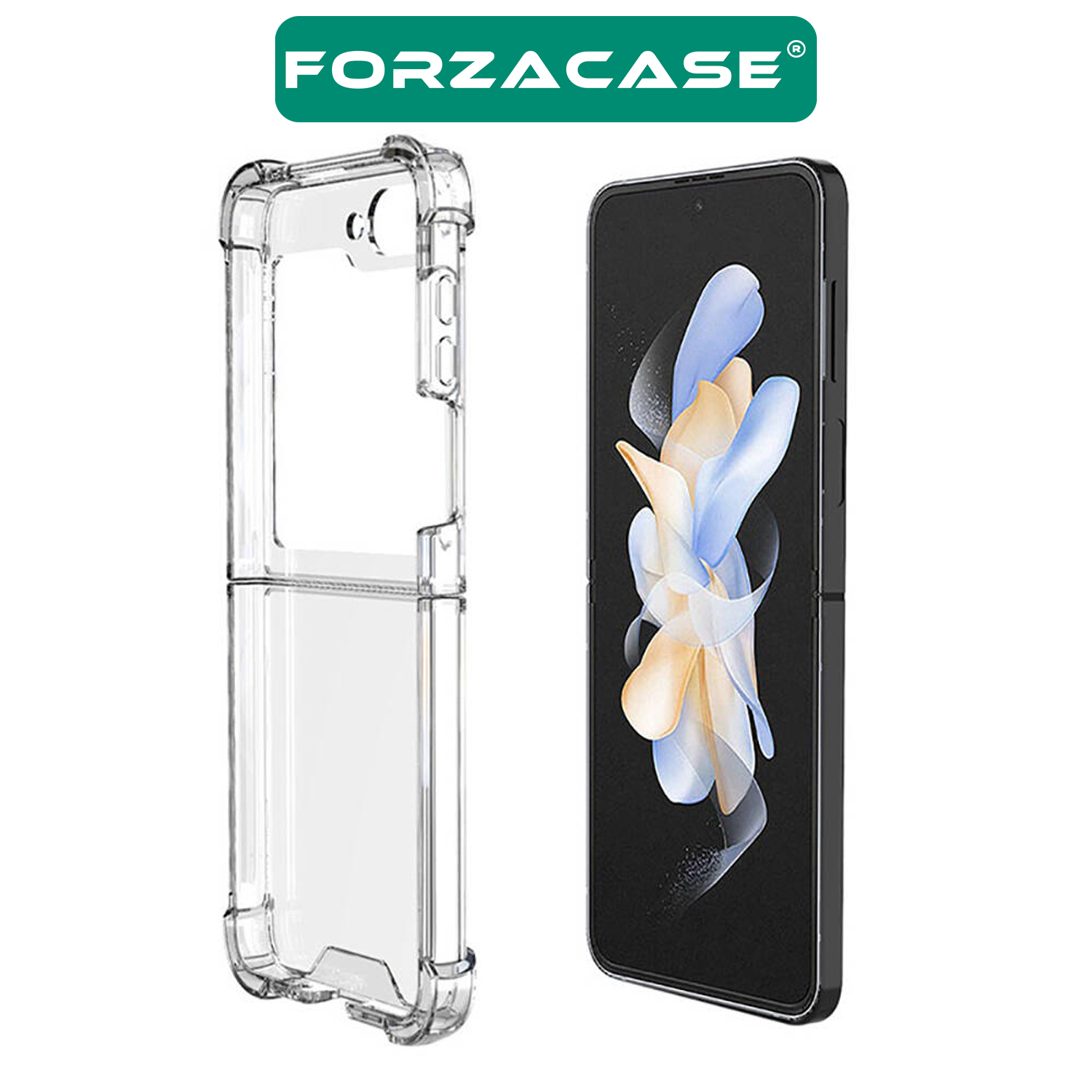 Forzacase%20Samsung%20Galaxy%20Z%20Flip6%20ile%20uyumlu%20Crystal%20Serisi%20Anti%20Shock%20Sert%20Silikon%20Kılıf